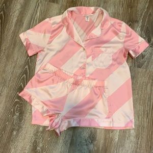 Victoria’s Secret Satin Boxer Set Iconic Stripes